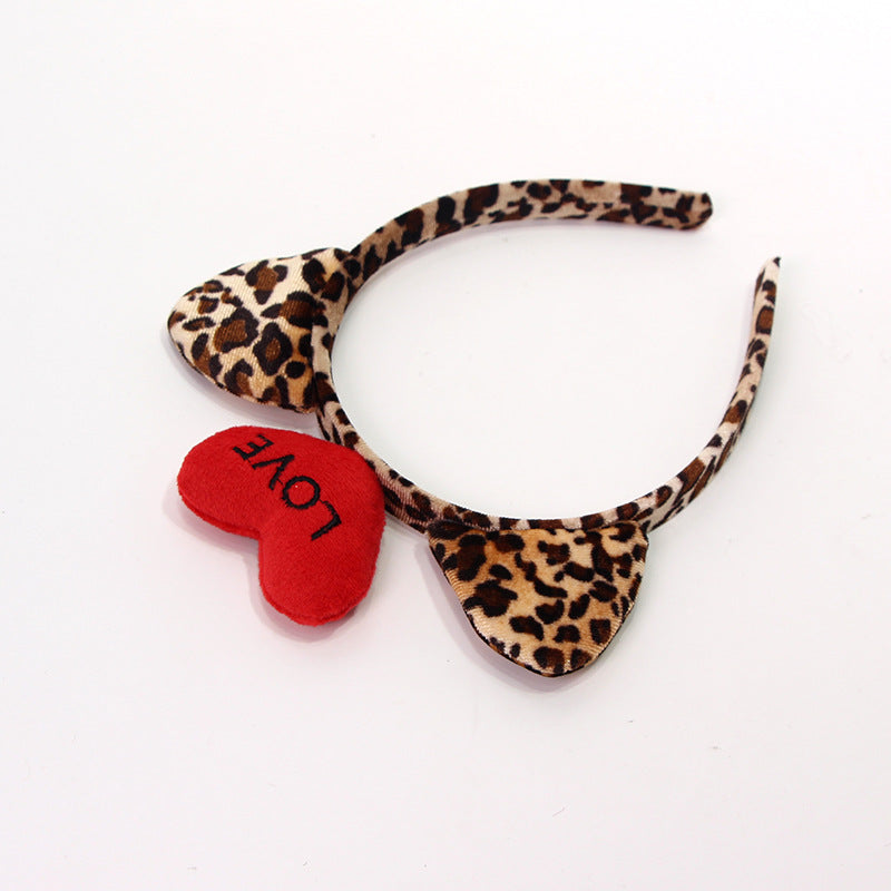 Wholesale Love Leopard Cat Ear Headband Sexy Headband Wash Hair Card